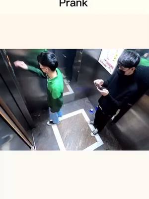 A post by @tkfunnylife on TikTok caption: This boy forgot to get off the elevator when watching the play. Or maybe he just wanted to keep watching.#prank #elevatorprank #funny #fy #fyp #fun