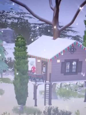 A post by @sims_plumbob on TikTok caption: Day 3: A christmas treehouse, it did not really turn out how I wanted it to be but this will probably do #fyp #christmascountdown2020 #christmas