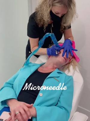 A post by @justmeltmedspa on TikTok caption: #microneedling #needles #pinkbow #medicalspa #skincare #nuface