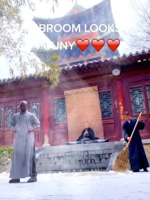 A post by @rickyzhou686 on TikTok caption: BROOM CAN ALSO PRACTICE KUNGFU?#practice #sports #pose