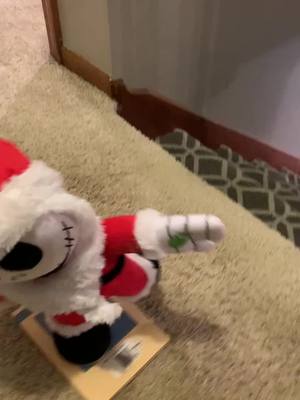 A post by @teddy_french on TikTok caption: What’s this? Jack vs. Teddy the Christmas Elf. #frenchbulldog  #jackskellington #fyp #funny