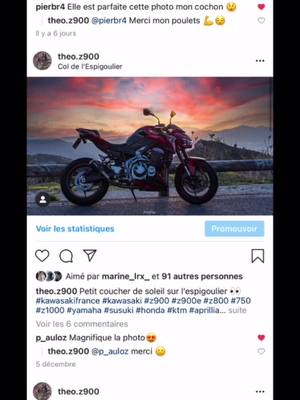 A post by @theo.z900 on TikTok caption: Rejoint moi sur Instagram ➡️ Théo.Z900 #pourtoi #kawasaki #z900