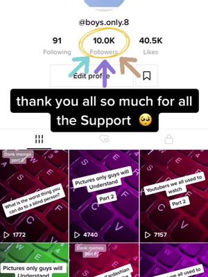 A post by @boys.only.8 on TikTok caption: OMG guys we hit 10k in 5 days TYSM!! #forthebois #fypシ #foryoupage #boysforlife