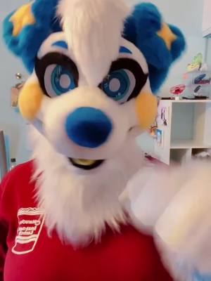 A post by @starpupstudio on TikTok caption: Everything sucks, here's some cute Jelly content ✨ #fursuit #fursuiter #furrytiktok #cutefurry #furryfandom