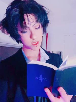 A post by @littleprincecosplay on TikTok caption: i hate how i look but take chrollo || #hxh #hunterxhunter #chrollo #chrollocosplay #hxhcosplay #hunterxhuntercosplay