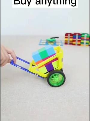 A post by @puzzlegame1 on TikTok caption: Hi, Mum, I want a shopping cart so I can buy all toys. #shoppingcart #magnet #buildingblocks #kidstoys #building