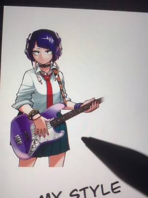 A post by @obsidian_traces on TikTok caption: I believe in Jirou supremacy #jirou #bnha #anime #rock #animegirl #art