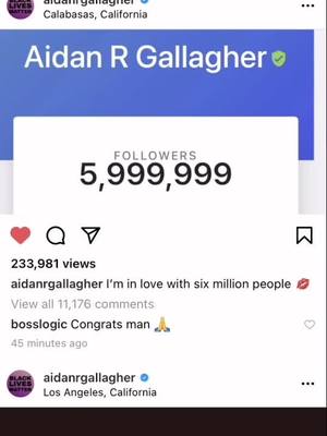 A post by @aidanslovely on TikTok caption: he loves us- ❤️ #aidansarmy #aidangallagher #6million #fandom #lemoncult #OutPizzaTheHut #LoveStory #fivehargreeves #aidanrg #StrikeAPosay #congratsa