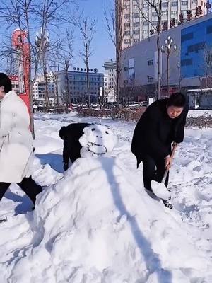 A post by @arrogant0o4 on TikTok caption: Accidentally lost the snowman's head.#hellowinter #snowman #funnyvideos