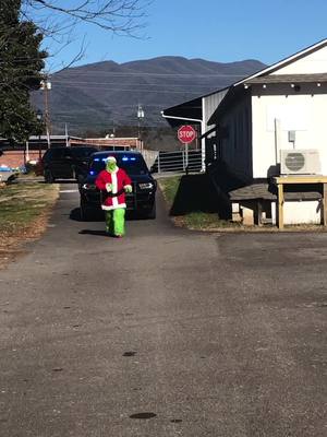 A post by @clayctysheriffsofficenc on TikTok caption: He’s on the run #TheGrinch