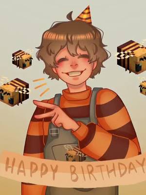 A post by @mellowcholy on TikTok caption: HAPPY BIRTHDAY TUBBO!! #tubbo #tubbolive #tubbofanart #tubbo_ #mcyt #mcytfanart #dreamsmp #dreamsmpfanart #Minecraft #art #fanart #bee #PerfectGifts