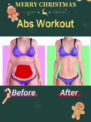 A post by @yogawithu on TikTok caption: Abs workout at Christmas #merrychristmas #beforeandafter #abs