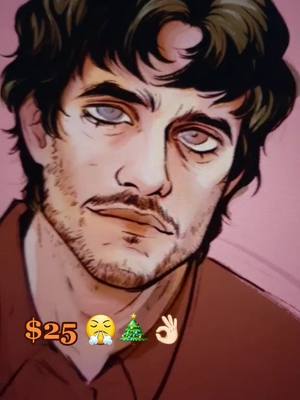 A post by @cascading_coffee on TikTok caption: instagram link in bio 👁👁 #commission #willgraham #hughdancy #hannibal #art #artwork #drawing #brokeartist #opencommissions