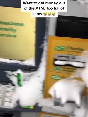 A post by @rrhallock on TikTok caption: So I guess I’ll get money tomorrow? Maybe? #snow #winter #atm #fyp #foryoupage #foryou