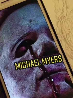 A post by @3nym3 on TikTok caption: Off my Art Break ✍🏻 #art #fyp #horror #michaelmyers #artistontiktok #foryou