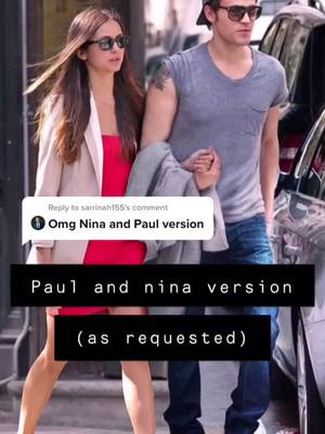 A post by @the_vampire_diaries.1912 on TikTok caption: Reply to @sarrinah155 #greenscreen Nina and paul version. 🤣🤣🤣 #ninadobrev #paulwesley #elenagilbert #stefansalvatore ❤️