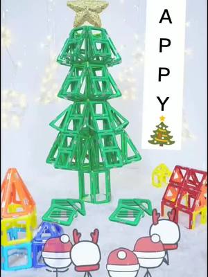 A post by @puzzlegame1 on TikTok caption: Happy time. #Homemade #kidstoys #magnet #buildingblocks #chrismastree