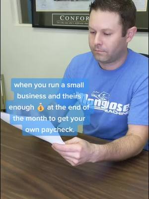 A post by @kevin_kinrade on TikTok caption: when small business owners get a paycheck. #paid #work #business #SmallBusiness #machineshop #money #paycheck