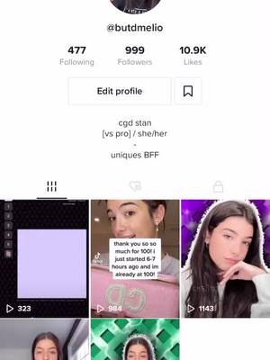 A post by @butdmelio on TikTok caption: OMG TYSM FOR 1K! #fyp #butdmelio