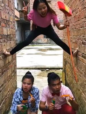 A post by @lucy000330 on TikTok caption: Can you climb walls?#foryou #funny