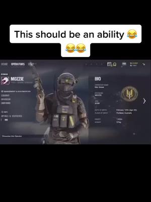 A post by @gaming6memes on TikTok caption: Why is mozzie so small?? 😂😂  (credit @thechrisandonly) #siege #meme #rainbow6meme #rainbow6 #r6s #gaming #funny #mozzie #foryou