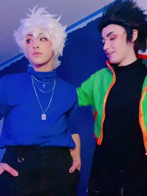 A post by @littleprincecosplay on TikTok caption: i was burning an incense out of frame hhridndj || #killugon #killua #killuacosplay #goncosplay #hxh #hunterxhunter #hunterxhuntercosplay