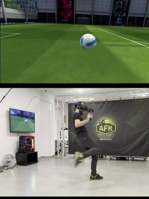 A post by @afkvirtualevents on TikTok caption: Will this be the future of Soccer games? 🔥 #Soccer #vr #rv #virtualreality #realidadvirtual #futbol #practica #deporte #sport #esport