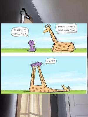 A post by @wholesomephotos on TikTok caption: #birdy #help #friendly #girraffe #nice #happy #wholesome #tiktok #fyp #foru