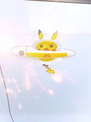 A post by @efunlifetip1 on TikTok caption: Pikachu anti-collision sticker to prevent the car from being scratched#fyp #foryou #LifeHack #lifetip #artifact #usefull #car