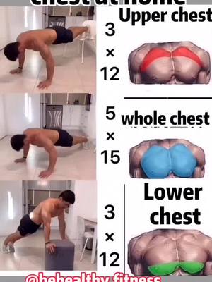 A post by @behealthy.fitness on TikTok caption: Workout your chest at home! #fyp #chestexercise #chestworkout #workoutathome #workoututorial #foryou