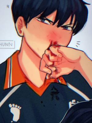 A post by @talhunn on TikTok caption: I laughed way too hard at this scene 🤣 • #kageyama#kageyamatobio#haikyuu#animefyp#fanart#animefanart