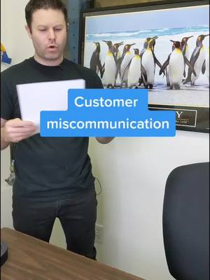 A post by @kevin_kinrade on TikTok caption: customer miscommunication. *sorry about the audio* #work #business #communication #customer #foryou #fyp #thinkaboutit