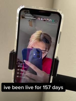 A post by @aarons.sunglasses on TikTok caption: i’ve been live for 157 days #24hourlivestream #foryoupage