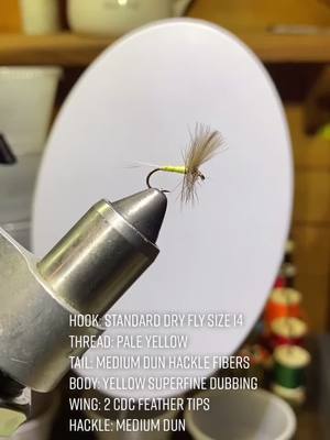 A post by @hunter_f18 on TikTok caption: Sulphur #FlyTying #FlyFishing