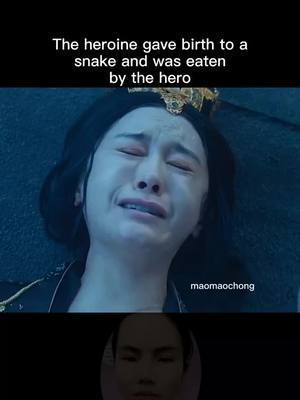 A post by @maomaochong20 on TikTok caption: It’s terrible to give birth to a snake.#film