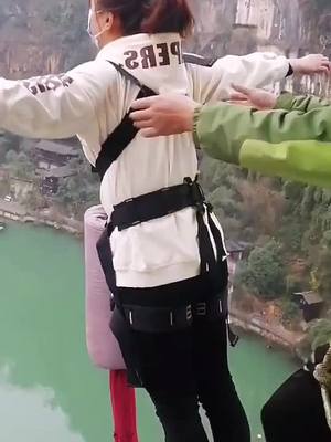 A post by @xuex22 on TikTok caption: Would you crazy enough to do this?#bungee #crazy #omg