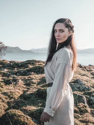 A post by @alexandraehernandez on TikTok caption: 🌬 A valkyrie in harmony with her spirit is like a flowing river. She goes where she will. #viking#vikings#valkyrie#shieldmaiden#historyviking#norway