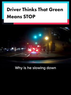 A post by @dashcamvues on TikTok caption: We just chilling at the green light 😎 #dashcam #baddriver #foryou