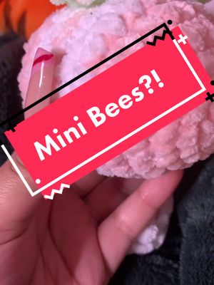 A post by @lilcrochetcritters on TikTok caption: check out these adorable mini strawberry and cotton candy bees we made! restock updates will be posted on IG! go check it out! ♥️ #fyp #crochet #bees