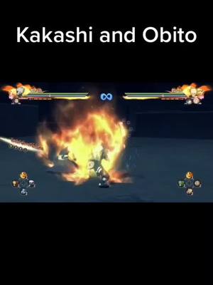 A post by @naruto_awesome on TikTok caption: #greenscreenvideo #naruto #anime #team #kakashi #obito #kakashiandobito #obitoandkakashi #jutsu #together