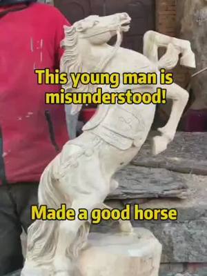 A post by @craftsman168 on TikTok caption: Made a good horse!#woodcarving #craftsman #sculptor #foryoupaige #fypシ