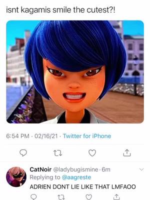 A post by @mlbtwee3ts on TikTok caption: i- uh nice smile i guess. #miraculous #catnoir #ladybug #fyp #foryoupage