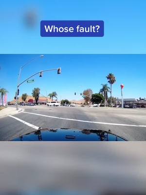 A post by @dashcamvues on TikTok caption: Whose fault? 🤔 #dashcam #dashcamcrash #redlightrunner #fyp