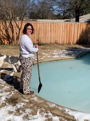 A post by @nancybeetennis on TikTok caption: Texas my Texas!!! #texas #icy #pool #fun #afv #avfcofficial