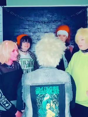 A post by @allthingsnerdy101 on TikTok caption: Bad vibes... @mysunshinecosplay @awkwardaidyn @blackashfall @present_ember #kirishima #bakugou #myheroacademia #hanatasero #minaashido #mha #bnha