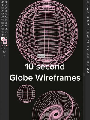 A post by @creativeleedesignstudio on TikTok caption: ✨10 second globes✨ #designtiktok #designtok #adobe #graphicartist #graphicdesign #illustrator #design #digitalart