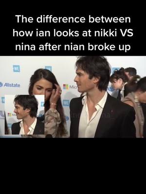 A post by @klarolinexdelena_ on TikTok caption: No hate but that smile is forced with Nikki he’s so relaxed and happy around nina and he’s blushing #foryoupage #thevampirediaries #delena #nian #fyp