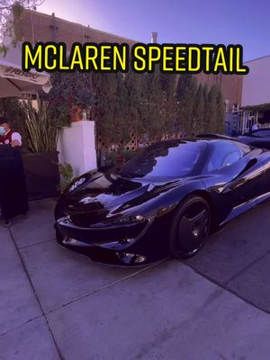 A post by @lacarspotter on TikTok caption: The #Mclaren #Speedtail parked at valet in #beverlyhills !! #cars #mclarenspeedtail #hypercar #car #black #foryou #fyp #foryou #carsoftiktok #intheend