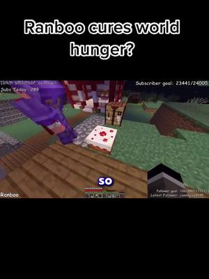 A post by @therealranboo on TikTok caption: I cured world hunger??!?#tommyinnit #ranboo #Minecraft