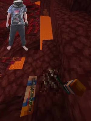 A post by @ginmanlive on TikTok caption: come watch me die in vr link in bio #Minecraft #vr #nether #vrminecraft #hider